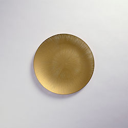 ガラス　ゴールド丸皿　27cm