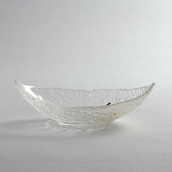ガラス　淡雪金箔舟型　小鉢