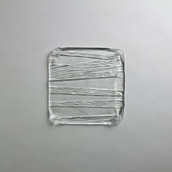 ガラス　正方皿　氷河ライン