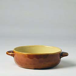 グラタン皿　丸　茶　13cm