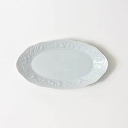 ポルセラン・リモージ楕円皿白　フランス