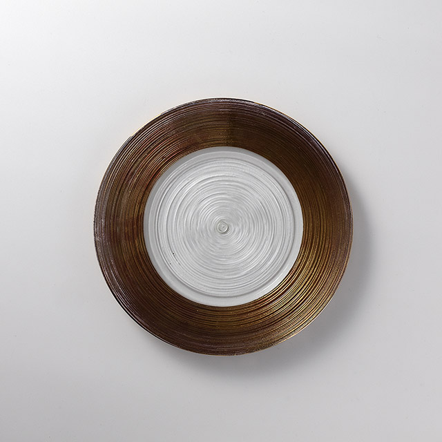 シャンテ ガラス金ライン皿 21cm