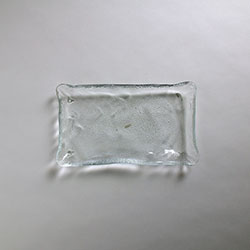 ガラス　氷角大皿