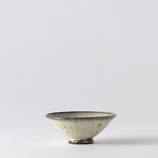 平井悠一 飯碗 白/ふち茶 小