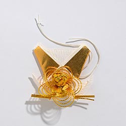 屠蘇器飾りゴールドの花／G和紙