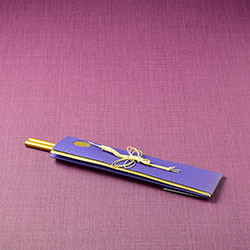 祝箸　和紙袋金・紫　箸金